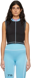 7 Days Active Picabo Stretch Nylon Running Top In 35 Caviar Black