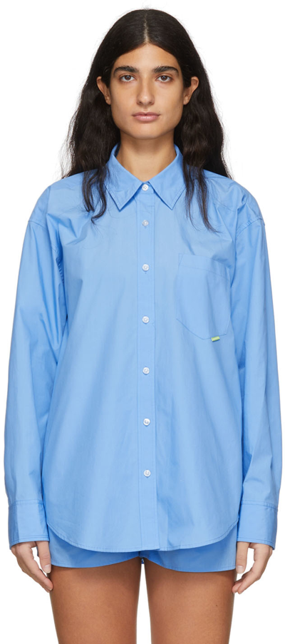 Alexander Wang T Boyfriend Blue Cotton-poplin Shirt