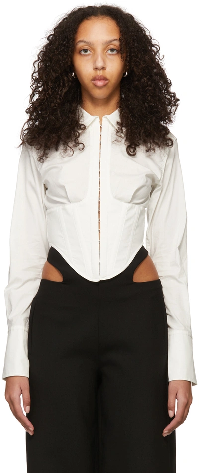 Dion Lee Undercorset Long-sleeve Shirt In White