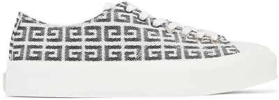 Givenchy Black & White 4g Jacquard City Sneakers In Black&white