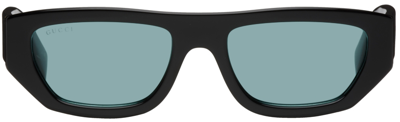 Gucci Rectangular-frame Logo Sunglasses In Black