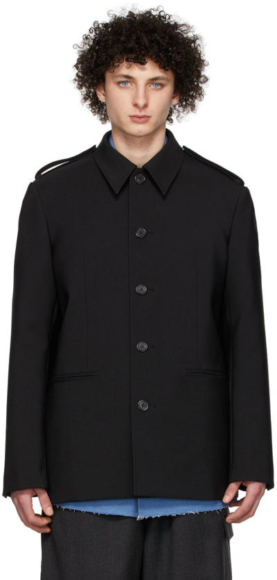 We11 Done Black Regular Collar Jacket