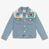 CHIARA FERRAGNI GIRLS CROCHET DENIM JERSEY JACKET