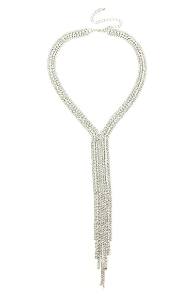 Eye Candy Los Angeles Cindy Long Fringe Necklace In Silver