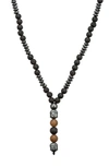 EYE CANDY LOS ANGELES AGATE BUDDHA BEADED Y-NECKLACE