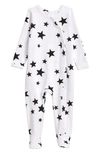 Nordstrom Baby Print Footie In White Scattered Stars