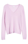 Nordstrom Cashmere Essential V-neck Sweater In Purple Feminine