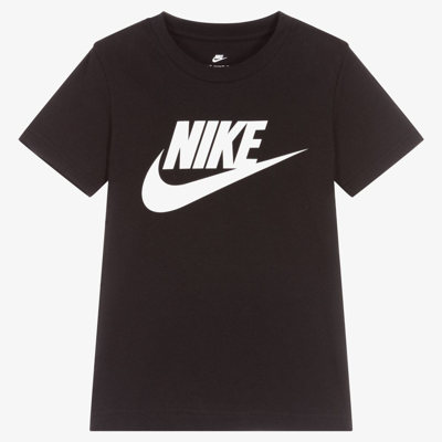 Nike Kids' Boys Black Cotton Logo T-shirt