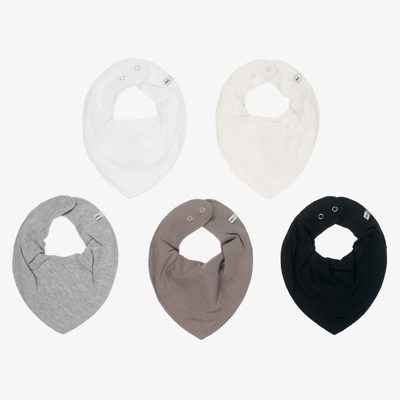 Pippi Babies' Organic Cotton Bibs (5 Pack) In White