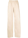 DROME BEIGE HIGH WAISTED LEATHER trousers