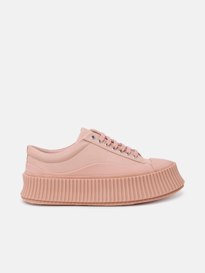 Jil Sander Leather Low-top Sneakers With Platform Sole In Pink