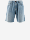 Vision Of Super Rear Logo-print Shorts In Blue Yellow