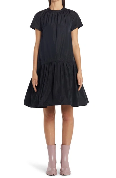 Moncler Short Sleeve Dropwaist Taffeta Dress In  | ModeSens