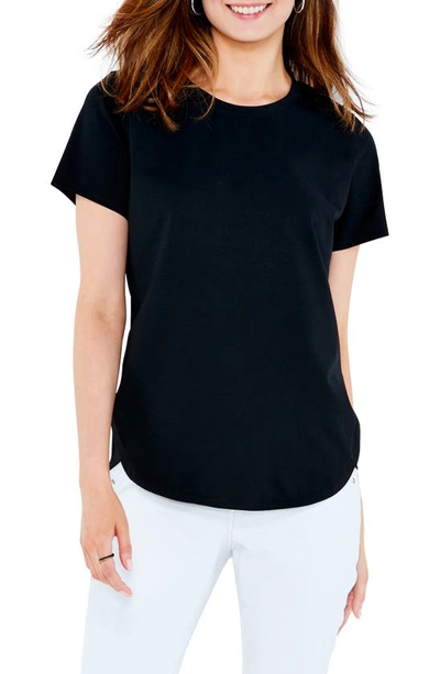 Nzt By Nic+zoe Stretch Cotton Shirttail T-shirt In Black Onyx