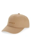 Carhartt Carahrtt-wip Canvas Script Cap In Brown