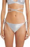 Isabel Marant Stefs Metallic Bikini Bottoms In Silver