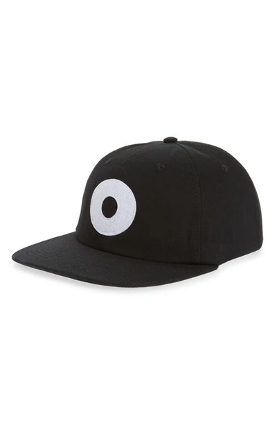 Obey Block Organic Cotton Baseball Cap In Black