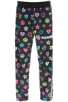 Barrow Triacetate Pants Unisex Black Tracksuit Pant With Multicolor Logo Pattern Print In Black