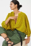 Pilcro Printed Batwing Blouse In Green