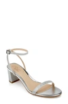 Jewel Badgley Mischka Danni Ii Ankle Strap Sandal In Silver Fabric