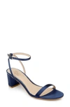 Jewel Badgley Mischka Danni Ii Ankle Strap Sandal In Navy Satin