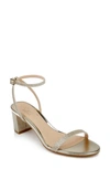 Jewel Badgley Mischka Danni Ii Ankle Strap Sandal In Gold Fabric