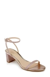 Jewel Badgley Mischka Danni Ii Ankle Strap Sandal In Rose Gold Fabric