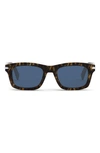 Dior Blacksuit 52mm Rectangle Sunglasses In Havana/ Other / Blue