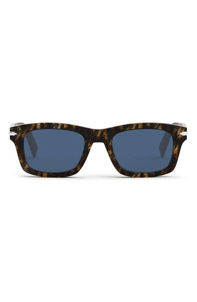 Dior Blacksuit 52mm Rectangle Sunglasses In Havana/ Other / Blue