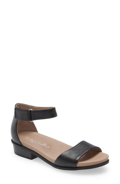 Bettye Muller Concepts Bello Leather Ankle Strap Sandal In Black-tl