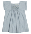 BONPOINT BABY PAIS COTTON TWILL AND WOOL DRESS
