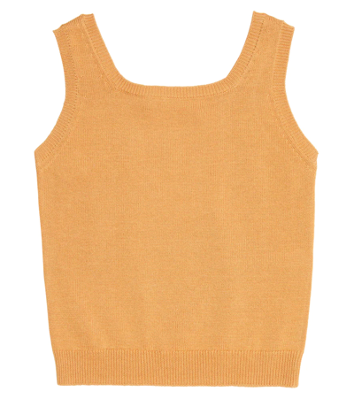 Bonpoint Kids' Abelin Cotton Tank Top In Ocre