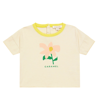 Caramel Baby Dregea Printed Jersey T-shirt In Ecru