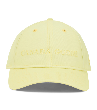 Canada Goose Logo Embroidered Baseball Cap In Limelight
