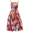 DOLCE & GABBANA FLORAL COTTON POPLIN MIDI DRESS