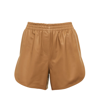 Zeynep Arcay Leather Jogger Shorts In Camel