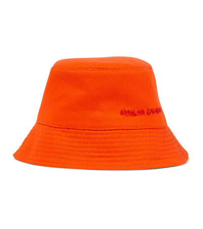 Ruslan Baginskiy Embroidered Cotton Bucket Hat In Orange