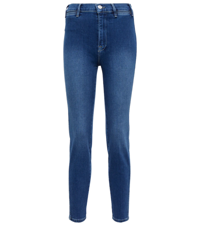 Frame Le Sylvie Crop High-rise Slim Jeans In Decades Blue