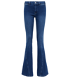 Frame Le High Flare Faded High-rise Flared Jeans In Blue