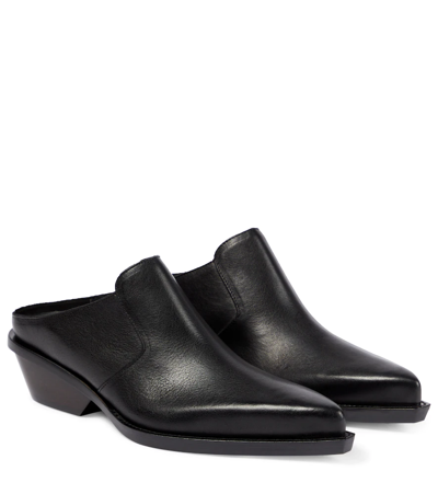 Acne Studios Pointed Leather Mules In Black