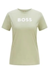 Hugo Boss Logo-print T-shirt In Organic Cotton- Light Green Women's T-shirts Size S
