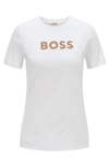 Hugo Boss Logo-print T-shirt In Organic Cotton In White
