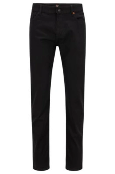 Hugo Boss Slim-fit Jeans In Black-black Comfort-stretch Denim
