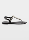 Stuart Weitzman Goldie Faux Pearl-embellished Rubber Slingback Sandals In Black
