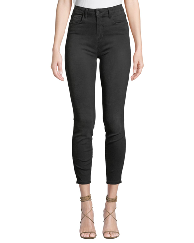 L Agence Margot High-rise Ankle Skinny Jeans In Dark Graphite