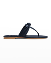Jack Rogers Abigail Metallic Knot Flip Flop Sandals In Midnight Navy