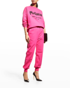 Alexander Mcqueen Logo Crew-neck Sweatshirt In Pink Black