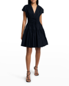 Derek Lam 10 Crosby Tora V-neck Mini Dress In Black