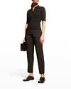 Rosetta Getty Womens Black Slim-fit Cotton-jersey Polo Shirt M In Black