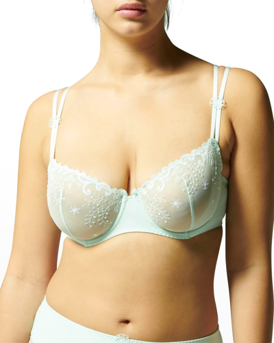 Simone Perele Delice Demi Cup Unlined Underwire Bra In Sea Green